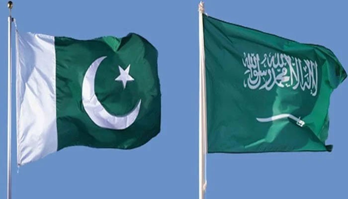 The flags of Pakistan and Saudi Arabia. — Geo News/File