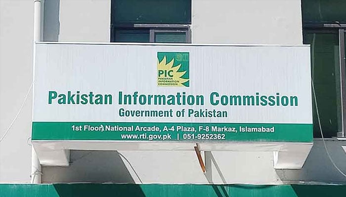 Board of Pakistan Information Commission of Pakistan can be seen in this image. — The News/File