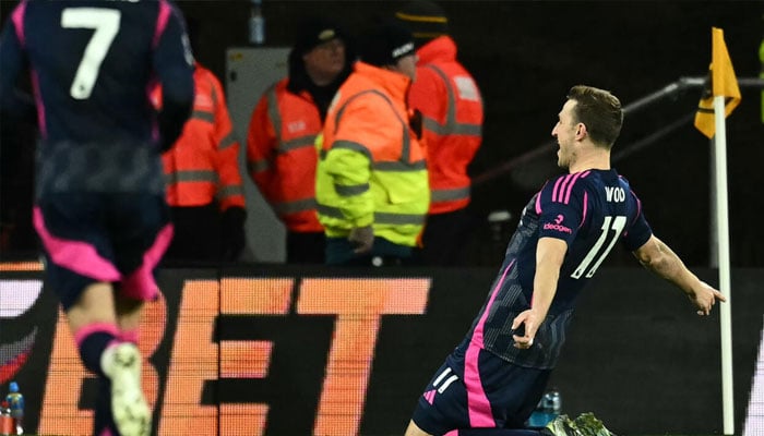 Chris Wood (right) celebrating after scoring in Nottingham Forests 3-0 win at Wolves. — AFP/File