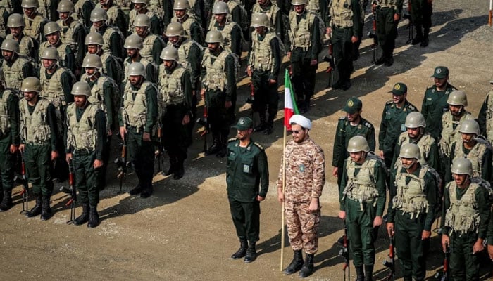 Iranian forces standing alert during a drill near the Natanz. — Reuters/File