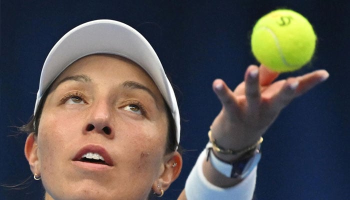 Jessica Pegula serves at the China Open in Beijing in September. —AFP/File