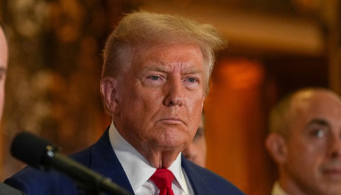 US President-elect Donald Trump looks on during a press conference at Trump Tower in New York City, US, September 6, 2024. —Reuters