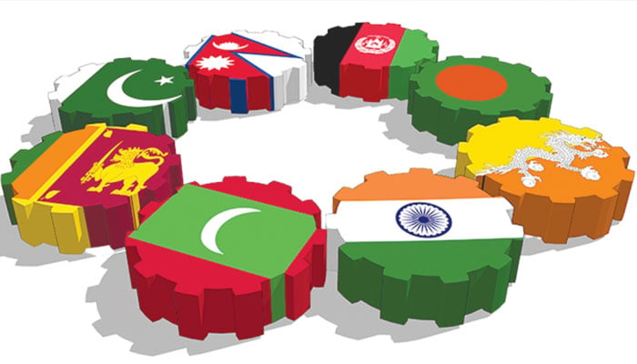 The image shows graphical representation of the SAARC countries. — The News Print Edition/File