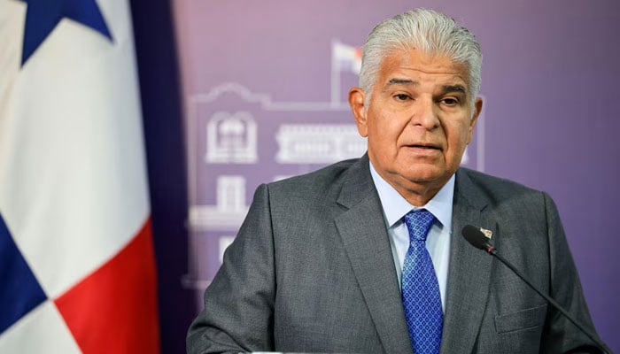 Panamas President Jose Raul Mulino holds a press conference in Panama City, Panama, in this handout photo distributed on February 6, 2025. — Reuters