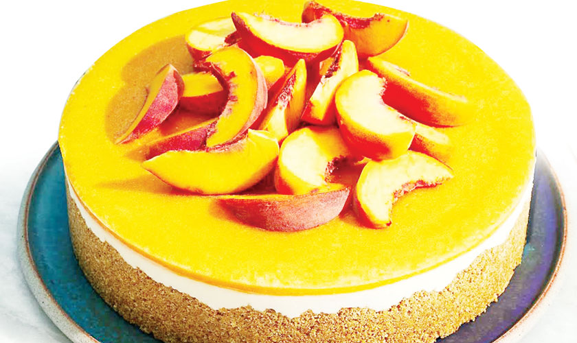 No-bake peach cheesecake