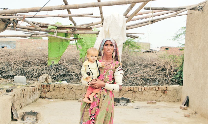 Shanti with her grandchild.