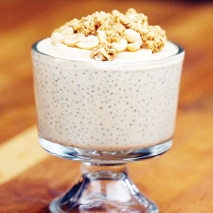 Peanut butter, banana and chia seed pudding