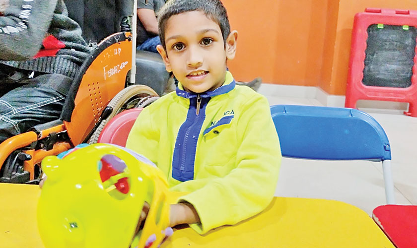 Fahad actively engages in occupational therapy activities at Dar-ul-Sukoon