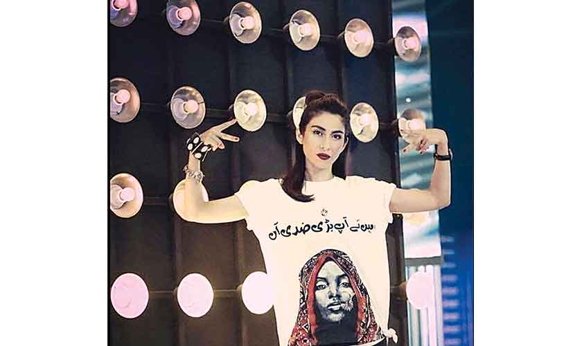 This picture of Meesha Shafi appeared on the web sometime in April 2018, a week after she released a statement about Ali Zafar’s alleged sexual harassment of her. That storm, which has still not settled, was particularly turbulent in its initial days, and it seems too much of a coincidence that Shafi, who has not backed down from her claim in the years that followed, would find a shirt that both establishes her grit and resolve.