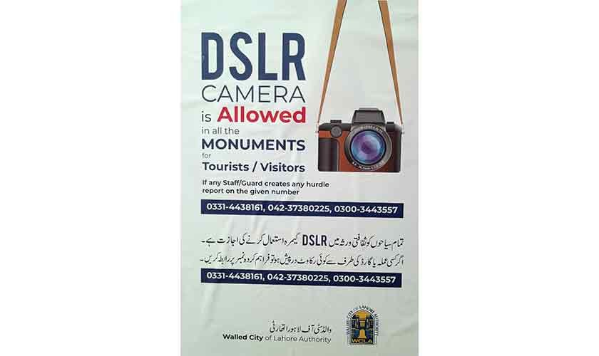 Tania Qureshi, the communications manager at WCLA/ PWCHAA, confirms that the authority now allows DSLR cameras inside the heritage sites.