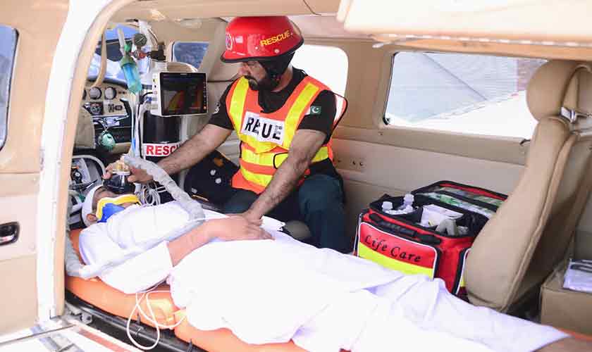 The personnel are especially trained in emergency care and aero-medical evacuation.