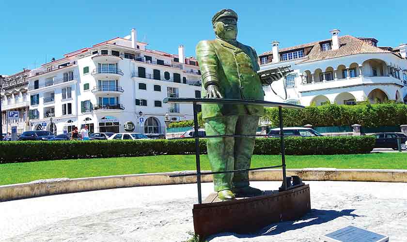 Statue of Dom Carlos I in Cascais, Portugal.