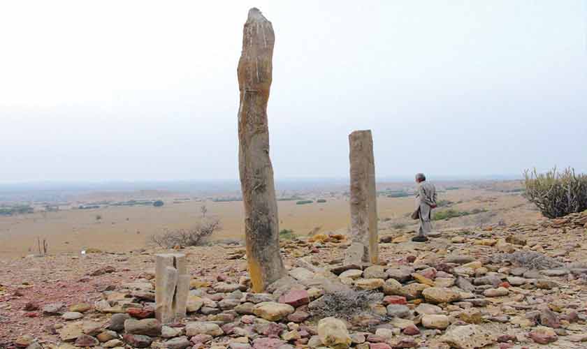 Stone alignment on Bapro Rek Buthi in Mol Valley. — Photos by the author