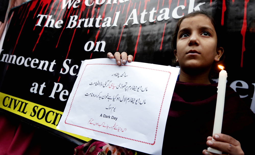 Show of solidarity in Lahore. -- Photo by Rahat Dar