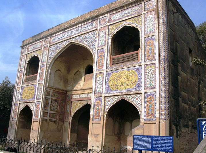 Gulabi Bagh Gateway, with eye-catching kashi-kari mosaic tilework, built circa 1655.