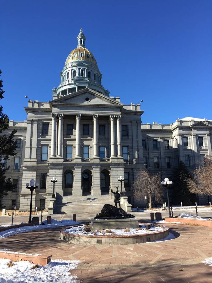 The Colorado State Capitol building.