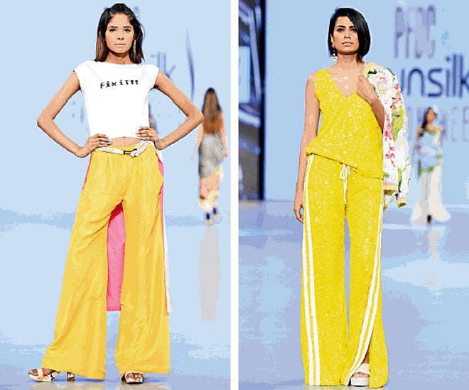 Deepak Perwani and Sana Safinaz were two of the four designers who designed Sunsilk’s Fashion Edition bottles, which will begin retailing soon. Deepak’s collection was a tongue in cheek, political comment on the government’s inadequacies while Sana Safinaz, who tapped into a younger, sporty mood for this collection, will make a great runway to retail transition.