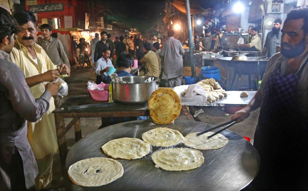 Peshawari kehwa was being sipped at the shops, and Kashmiri kulchas were being spun at the roadside ovens.