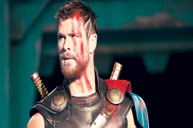 Chris Hemsworth as God of Thunder in Thor: Ragnarok (2017). 