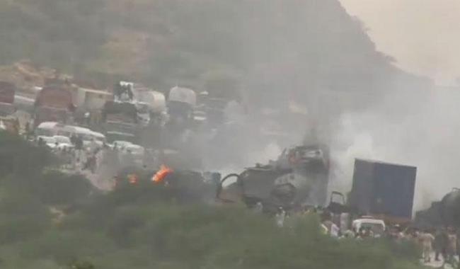 Three killed as oil tanker catches fire on Super Highway  