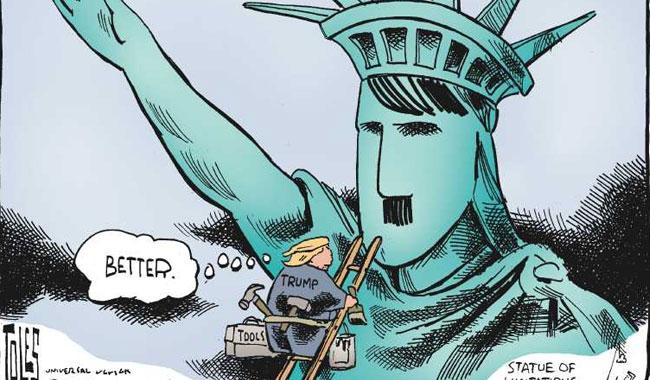 Image result for trump travel ban cartoon