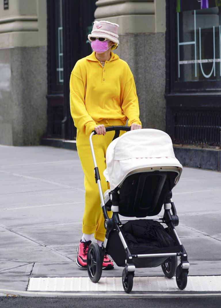 Gigi Hadid Wears Cozy Grey Sweater Set For Walk With Baby Khai