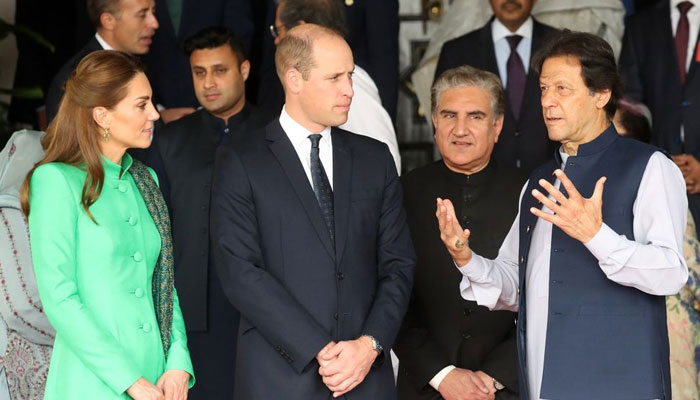 Prince William and Kate Middleton with Prime Minister of Pakistan Imran Khan and Foreign Minister Shah Mehmood Qureshi