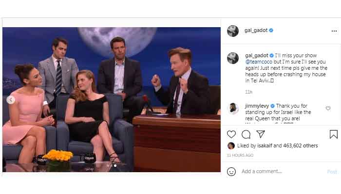 Gal Gadot says she will miss Conan O’Briens show