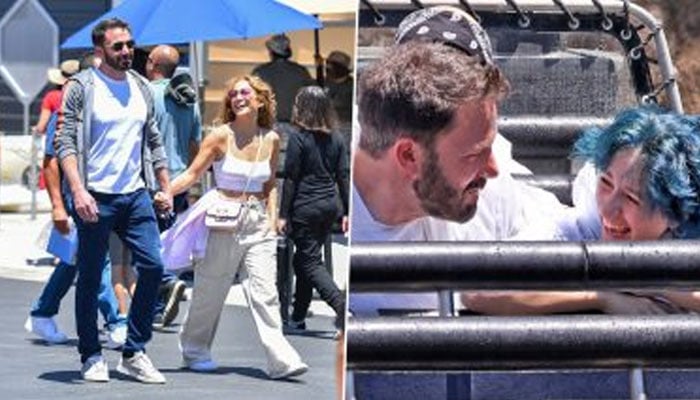 Jennifer Lopez Ben Affleck Take Time Off At Universal Studios With Kids