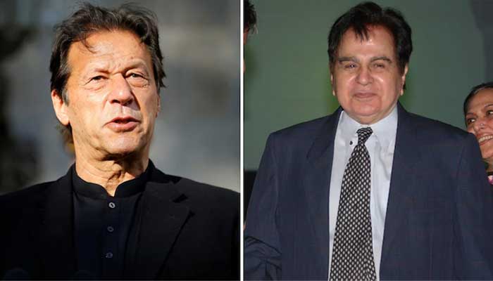 Prime Minister Imran Khan (L) and Dilip Kumar (L). File photo