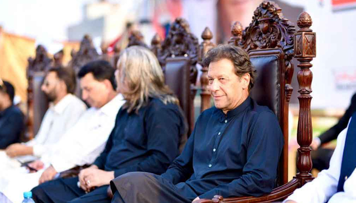 Prime Minister Imran Khan prior to addressing an election campaign rally in Tarar Khal, Azad Jammu and Kashmir, on July 23, 2021. — File photo