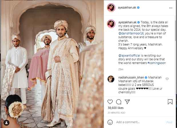 Fans wish Danish Taimoor and Ayeza Khan on their 7th wedding anniversary