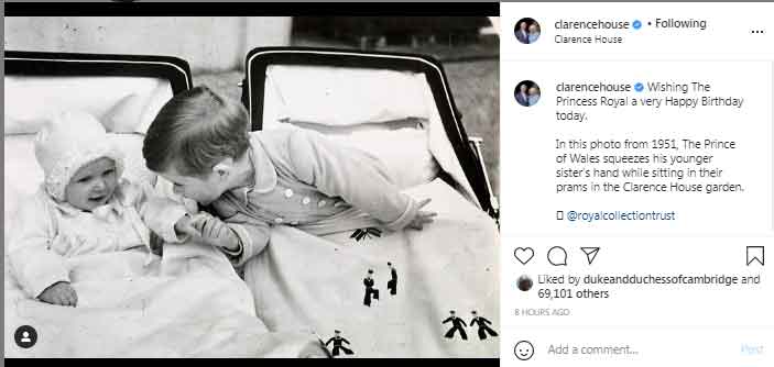 Prince Charles shares childhood picture with his sister