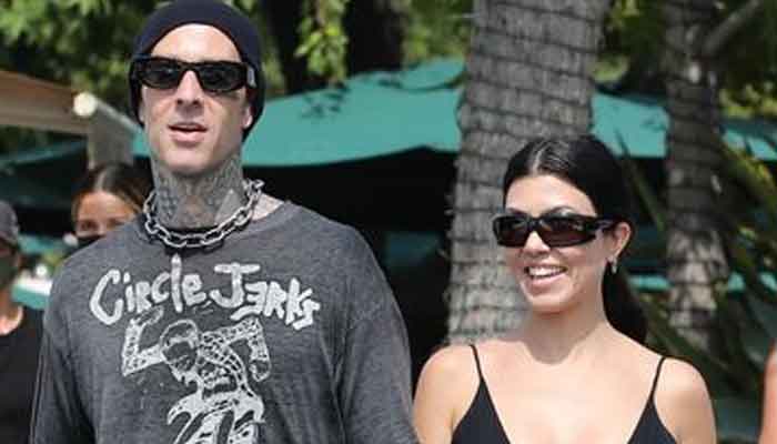 Kourtney Kardashian turns heads as she arrives in Venice show with Travis Barker