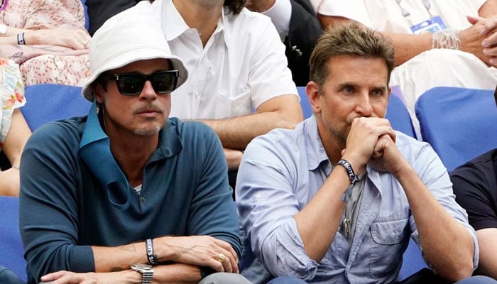 Brad Pitt, Bradley Cooper had a great time watching the game as they were occasionally seen cracking up