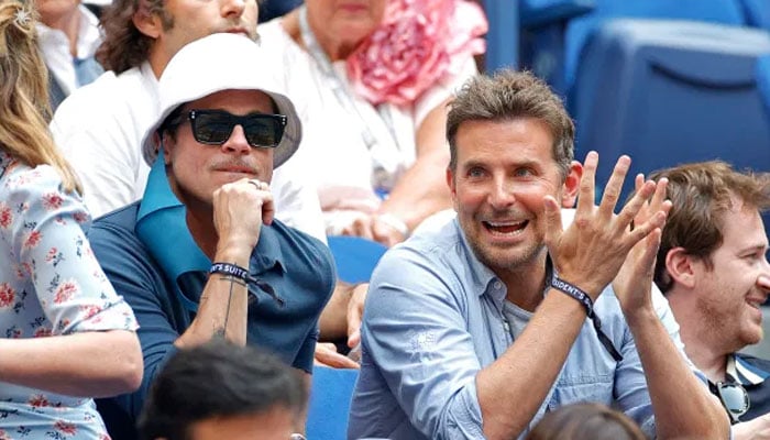 Brad Pitt, Bradley Cooper had a great time watching the game as they were occasionally seen cracking up