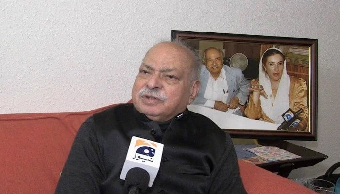 PPP leader Wajid Shamsul Hasan speaks to Geo News. — Geo.tv