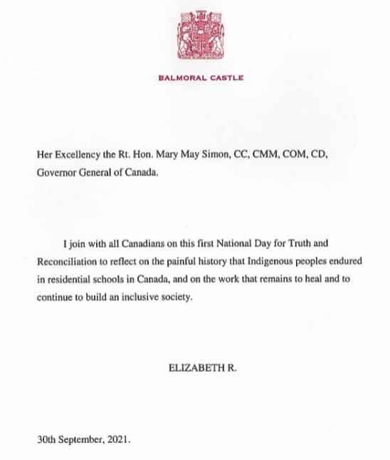 Queen Elizabeth sends special message to people of Canada