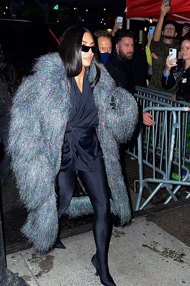Kim Kardashian Grey Bodysuit Street Style Autumn Winter 2019 on SASSY DAILY