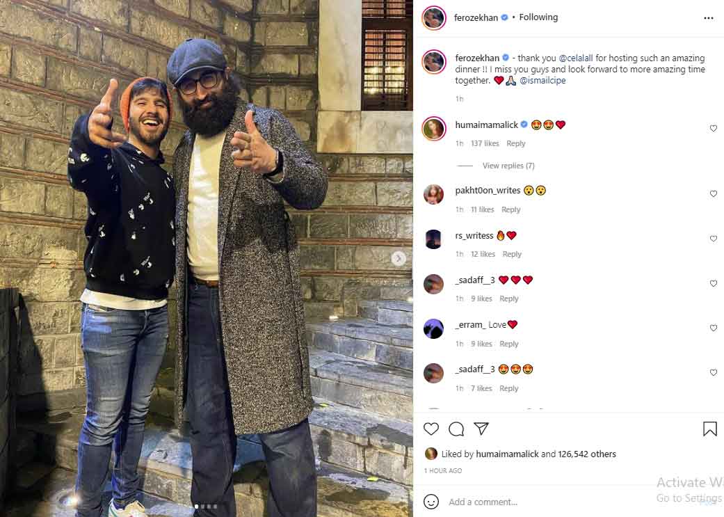 Feroze Khan thanks Ertugrul actor for hosting dinner