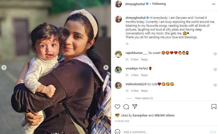 Shreya Ghoshal delights fans with sweet photos of son Devyaan