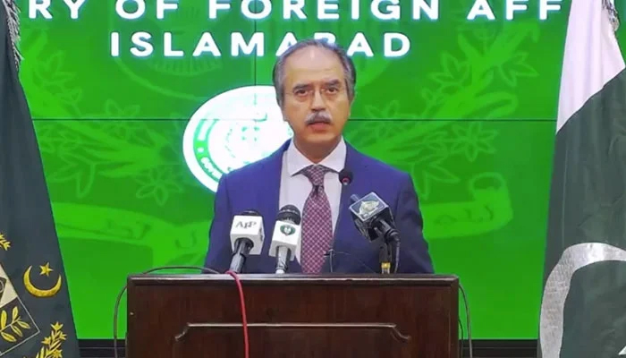 Foreign Office spokesperson Asim Iftikhar speaks during his weekly press briefing, in Islamabad, on November 18, 2021. — Facebook/foreignofficepk/File