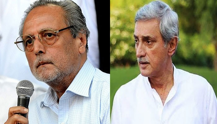 PTI s former member Justice (retd) Wajihuddin Ahmed (L) and the partys estranged leader Jahangir Khan Tareen (R). file photos