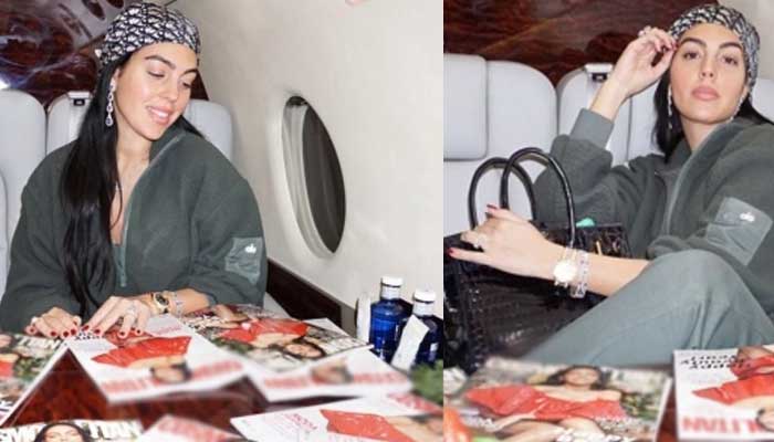Spanish model Georgina Rodriguez shares new pics from beau Cristiano Ronaldos private jet