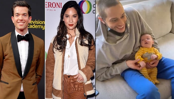 Pete Davidson adorably holds John Mulaney & Olivia Munns newborn son, see pic