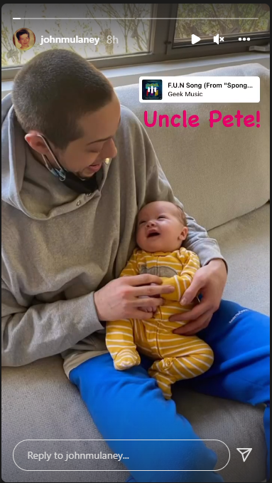 Pete Davidson adorably holds John Mulaney & Olivia Munns newborn son, see pic