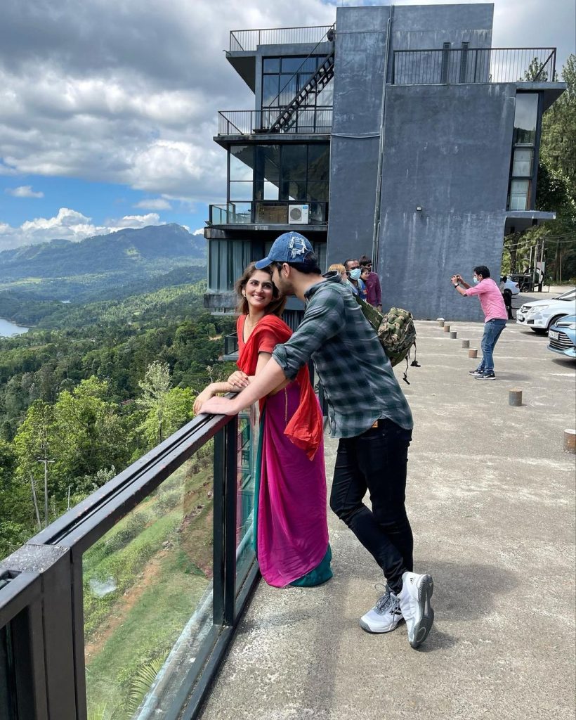 Hiba Bukhari, Arez Ahmed opt for unusual honeymoon outfits in Srilanka