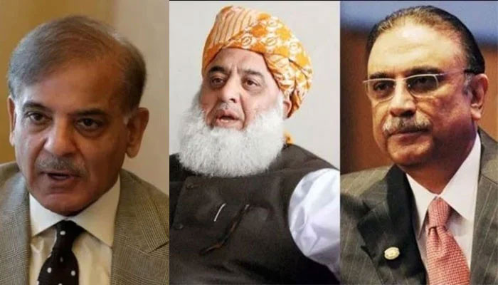 (From left to right) PML-N President Shahbaz Sharif, PDM chief Maulana Fazlur Rehman and PPP co-chairman Asif Ali Zardari. — AFP/Twitter