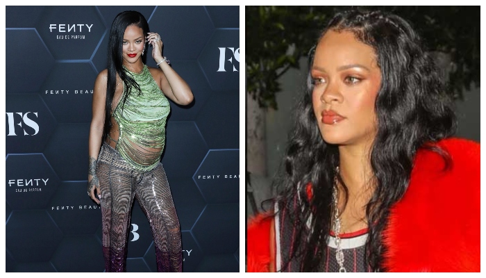 Pregnant Rihanna Rocks Leather Mini Dress During Fashion Show in Paris