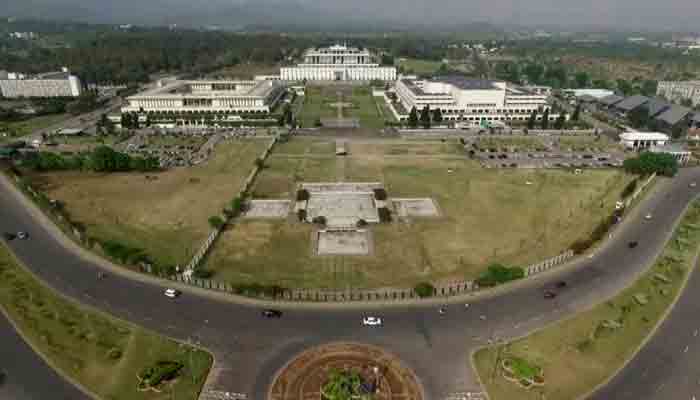 A view of D-Chowk in Islamabad.